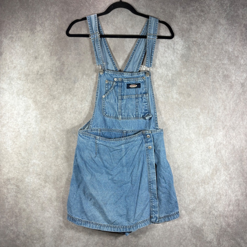 Vintage Jordache Skort Overalls Womens 11/12 Blue Denim Bib Shorts Skirt 90s